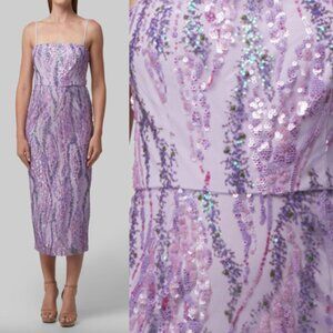 NWT BCBG MAXAZRIA Women's Sequin Bodycon Mid  Dress Lilac size 0
